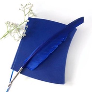 德國Henz putz手工牛皮弧線筆記本 │藍 特殊造型