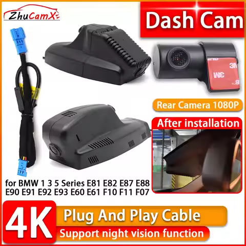 Wiifi 4K Dash Cam for BMW 1 3 5 Series E81 E82 E87 E88 E90 E91 E92 E93 E60 E61 F10 F11 F07 DVR Front