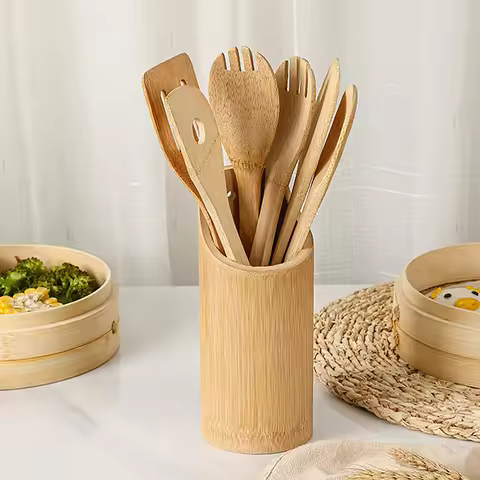 11.81*2.36in Kitchen Kit Bamboo Non Stick Frying Pan Spatula Bamboo Rice Spoon Spatula High Temperat