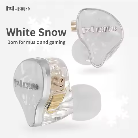 HZSOUND White Snow High Quality LCP+PU Diaphragm 10mm Dynamic Driver In-ear HiFi Earphone