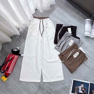 (back hem) wide-leg western khaki with long elastic waist 641 641 641