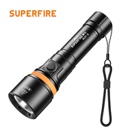 SUPERFIRE DL01-S ไฟฉายดำน้ำใต้น้ำลึก 100M ไฟฉายกันน้ำดำน้ำ LED Light Super Bright 2100lm
