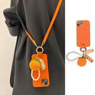 Good Persimmon Peanut Apple 14promax Phone Case iPhone13 New Year Orange 12/11french styleCrossbody 