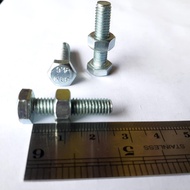 M6X25 (2.5 CM) WHITE HEXAGON NUT BOLT FULL THREAD BMP M6 X 25 LENGTH 2.5 CM BODY DIAMETER 6MM WHITE 