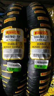 Ban paketan Pirelli 90 80 &amp; 100 80 Ring 17 Diablo Rosso Corsa 2 d