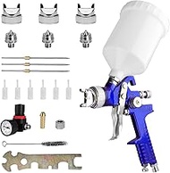 HVLP Spray Gun Air Paint Sprayer,Gravity Feed Touch Up Paint Gun with 1.4/1.7/2.0mm Nozzle 600cc Cup &amp; Pressure Gauge for Automotive,House Painting and Furniture Painting