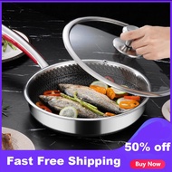 316 Stainless Steel Frying Pan Food Grade Non Stick Pan Honeycomb Pot Bottom Induction Cooker Gas Stove General Wok