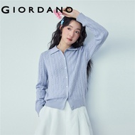 GIORDANO WOMEN Classic collar cable knit cardigan 13356204