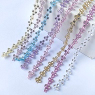 MATA 1yard 91cm Ant Eye Plastic Chain Three-Eye Diamond/ Ant Gem/ 3-Eye Plastic Crystal Rail Diamond