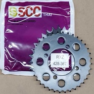 SCC THAI CNC YAMAHA RXZ/LC135/Y100 FRONT REAR SPROCKET 428 YAMAHA 14T-15T 30T-37T REAR SPROCKET HITA