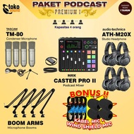 PAKET PODCAST PREMIUM 4 ORG - RODECASTER PRO MIXER - TASCAM MICROPHONE