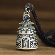 Openable Buddhist Pagoda Japanese Necklace Pendant Hollow Openable Retro Men Women Style Openable Bu