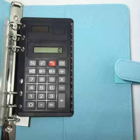 1 Pcs Loose Leaf Binder Calculator With Ruler Supplies Agenda 8 Multifunction Digits Calculating Not