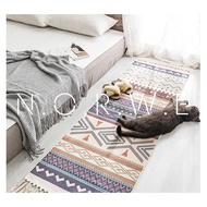 Nordic Cotton Linen Tassel Carpet Bohemian Style Simple Floor Mat Foyer Bedroom Foot Mat Bedside Car