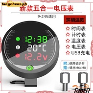 Waterproof 9-24V Night Vision motorcycle volt meter with charger Volt Gauge Display Electric Bike Bi