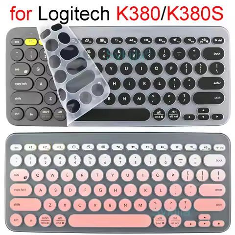 K380 Keyboard Cover for Logitech K380S for Logi Pebble Keys Silicone Protector Skin Case Film Englis