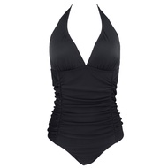 Women Waist Slimming Monokini V Neck One Piece Swimsuit Maillot de Bain Backless Bathing Suit for W