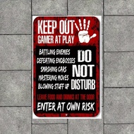 CIFbuy Gamer Warning Sign Metal Wall Decor, Funny Man Cave Game Room Office Gift