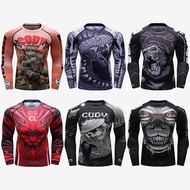 ：“{—— MMA BJJ T Shirts Sport Running Fitness Compression Mens T-Shirt Fighting Boxing Kickboxing Muay Thai Jiu Jusit Rashguard Shirts