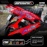 YAMAHA TRANSPARENT STRIPING STICKER SPORTYyamaha mio, SEMI FULL UV STICKER, RACING DESIGN VARIATION,