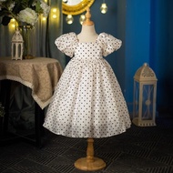 Korea Korea 2026 Summer French High-End Children's Clothing 2025 New Style Dress Girls White Polka D