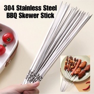 Malaysia Reusable 304 Stainless Steel Barbecue Skewer Stick BBQ Drill Meat Lamb String Iron Roasting