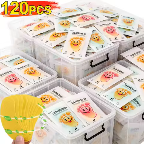 12-120pcs Shoes Odor Remover Deodorant Patch Lemon Smell Foot Soothing Insole Stickers Antibacterial