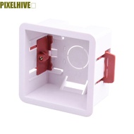PIXELHIVE​ Wall Socket Cassette, 86 Type Junction Box Gypsum Board Lining Box, Square White Embedded