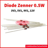 [Pack of 10] zener Diode 3V3, 5V1, 9V1, 12V 0.5W pin