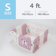 Bebeplay คอกกั้นเด็ก เกาหลี รุ่น Hug Bear ( ชมพู ขาว ) ผลิตจากวัสดุ HDPE / Food Grade สินค้ามีรับประ