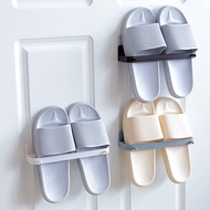 Japanese-Style Wall-Mounted Shoe Rack Wall-Mounted Three-Dimensional Slippers Shelf Sneaker Storage Rack Bathroom Wall-Mounted Storage