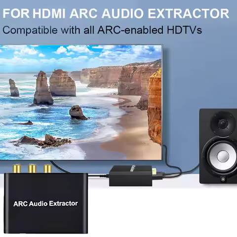 HDMI-Compatible ARC Audio Extractor ARC To SPDIF Coaxial L/R Stereo 3.5mm Jack Audio Adapter for HDT