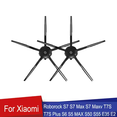 Black 5-Arm Side Brush For Xiaomi Roborock S7 Max S7 Maxv T7S T7S Plus S6 S5 MAX S50 S55 E35 E2 G20 