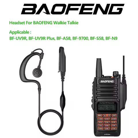 Baofeng Waterproof Walkie Talkie Two Way Radio UV-9R Eear Hook PTT Mic Headset for UV9R Pro UV-82WP 