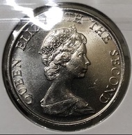 T056香港伍圓 1980年  [細皇冠五元]【T056 AU/靚品/強車輪轉光/背面一小氧點】【英女王 伊利沙伯二世】 香港舊版錢幣・硬幣 $80 (T 056)