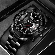 [Gift]Original ORUSS Men's Stainless Steel Waterproof Luxury Fashion Business Watch Automatic Quartz