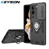 KEYSION V29เคสสำหรับ VIVO เกราะกันกระแทก5G V29e 5G ป้องกันเลนส์กล้องสไลด์ขาตั้งโทรศัพท์ฝาหลังโทรศัพท