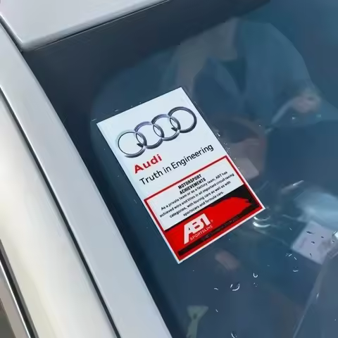 Jdm car logo windshield electrostatic racing sticker For Audi A4 A5 Q3 A6 TT A9 A7 A8 A11 A1 Q5 Q7 S