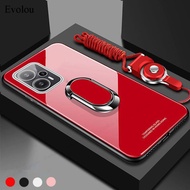 Magnetic Rotate Ring Stand Holder Phone Case For Oneplus Nord CE 4 5G Mirror Tempered Glass Shockpro