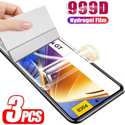 3PCS For Poco X5 X3 X4 Pro 5G Hydrogel Film For Poco M3 M4 F5 Pro F4 GT F3 Screen Protector For Xiao