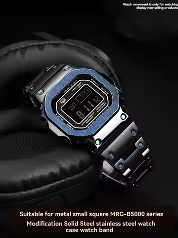 MRG-B5000 GMW-B5000 Metal Mod Kit, Full Stainless Steel Case and Bracelet Set for Casio G-Shock Squa