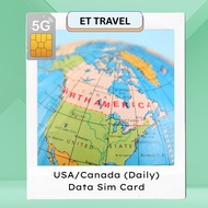 【USA & Canada Daily】Travel Roaming Data Sim Card【1GB-2GB Daily】ET Travel - Travel Sim