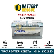 Installation Available DIN105 LN6 Varta Silver AGM Dynamic Car Battery Bateri Kereta
