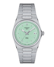 Tissot PRX 35 mm.  ทิสโซต์ พีอาร์เอ็กซ์  สีเขียวอ่อน T1372101109100 นาฬิกาผู้หญิงผู้ชาย