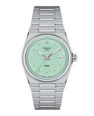 Tissot PRX 35 mm.  ทิสโซต์ พีอาร์เอ็กซ์  สีเขียวอ่อน T1372101109100 นาฬิกาผู้หญิงผู้ชาย