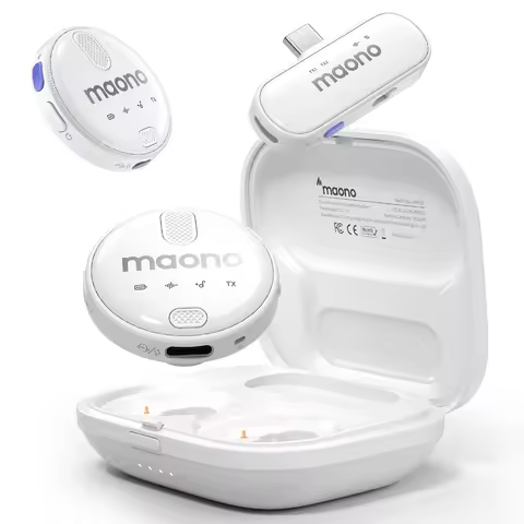 MAONO WM620 Professional Wireless Microphone,Wireless Lavalier Microphone for mobile phone,iPhone 15