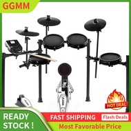 LZD Alesis Nitro Max Kit Electric Drum Set with Quiet Mesh Pads, 10" Dual Zone Snare, Bluetooth, 440  Authentic Sounds, Drumeo, USB MIDI, Kick Pedal