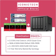 WhatsApp0193710000 8TB ~ 64TB Synology DS423+ 18GB DDR4 RAM 4-Bay NAS Enclosure Kits | Bundles with 