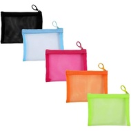5 Pack Small Mesh Zipper Pouch Bags for Purse, Size 5" x 4" Travel Pouches for Daily Toiletries, Min