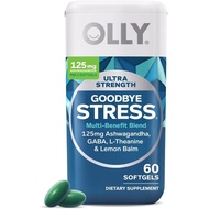 OLLY Ultra Strength Goodbye Stress Softgels, GABA, Ashwagandha, L-Theanine and Lemon Balm, Stress Re